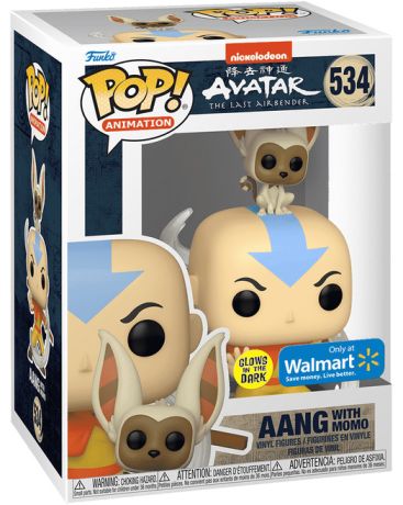 Figurine Funko Pop Avatar: le dernier maître de l'air #534 Aang avec Momo - T-Shirt
