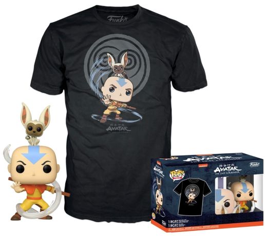 Figurine Funko Pop Avatar: le dernier maître de l'air #534 Aang avec Momo - T-Shirt