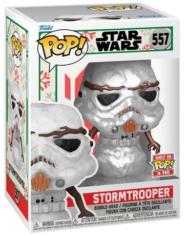 Figurine Funko Pop Star Wars : Noël #557 Stormtrooper bonhomme de neige - Métallique