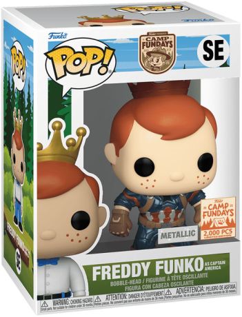 Figurine Funko Pop Freddy Funko Freddy Funko en Captain America - Métallique