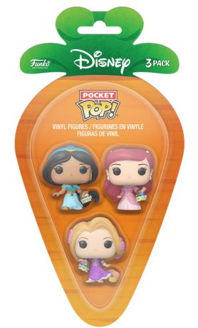 Figurine Funko Pop Disney Ultimate Princess Jasmine / Raiponce / Ariel (Pâques) - Pack Pocket