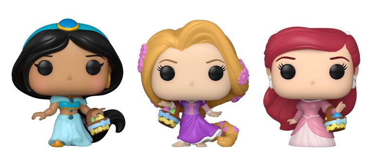 Figurine Funko Pop Disney Ultimate Princess Jasmine / Raiponce / Ariel (Pâques) - Pack Pocket