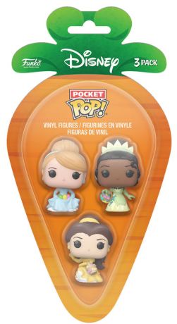 Figurine Funko Pop Disney Ultimate Princess Tiana / Belle / Cendrillon (Pâques) - Pack Pocket