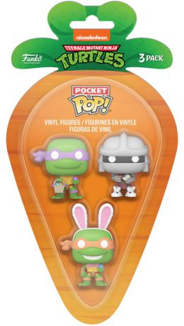 Figurine Funko Pop Tortues Ninja Donatello / Shredder / Michelangelo (Pâques) - Pack Pocket