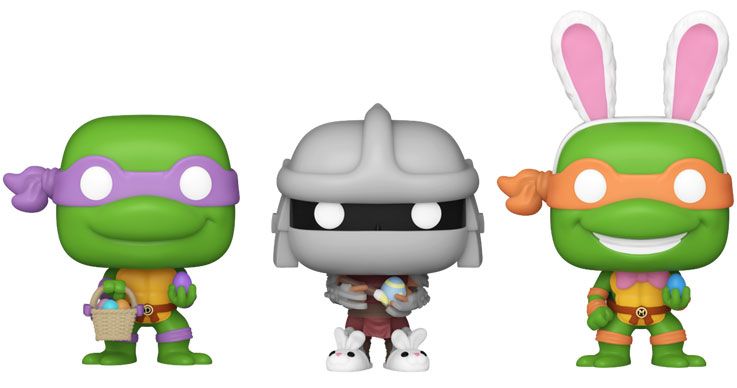 Figurine Funko Pop Tortues Ninja Donatello / Shredder / Michelangelo (Pâques) - Pack Pocket