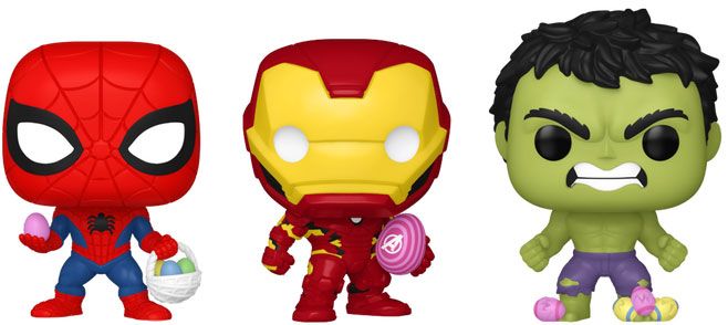 Figurine Funko Pop Marvel Comics Hulk / Spider-Man / Iron Man (Pâques) - Pack Pocket