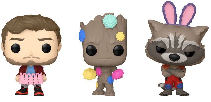 Figurine Funko Pop Marvel Comics Star-Lord / Groot / Rocket (Pâques) - Pack Pocket