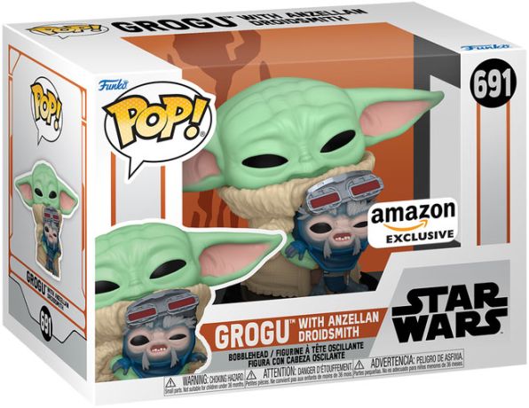 Figurine Funko Pop Star Wars : Le Mandalorien #691 Grogu avec Anzellan Droidsmith