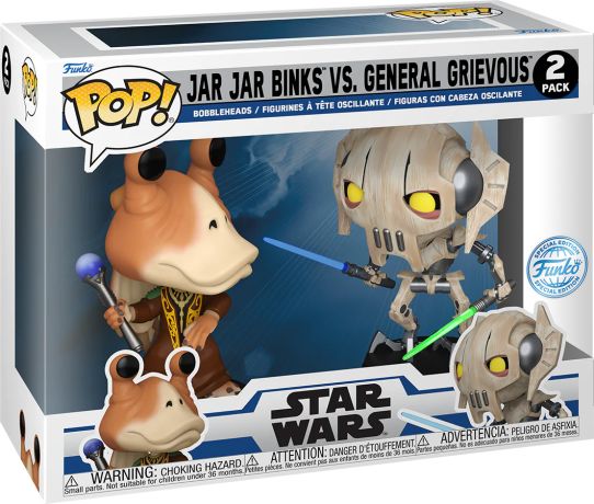 Figurine Funko Pop Star Wars : The Clone Wars Jar jar Binks vs General Grievous - Pack