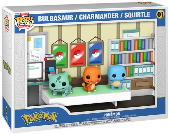 Figurine Funko Pop Pokémon #01 Bulbizarre - Salamèche - Carapuce (Starters) - Deluxe Moment