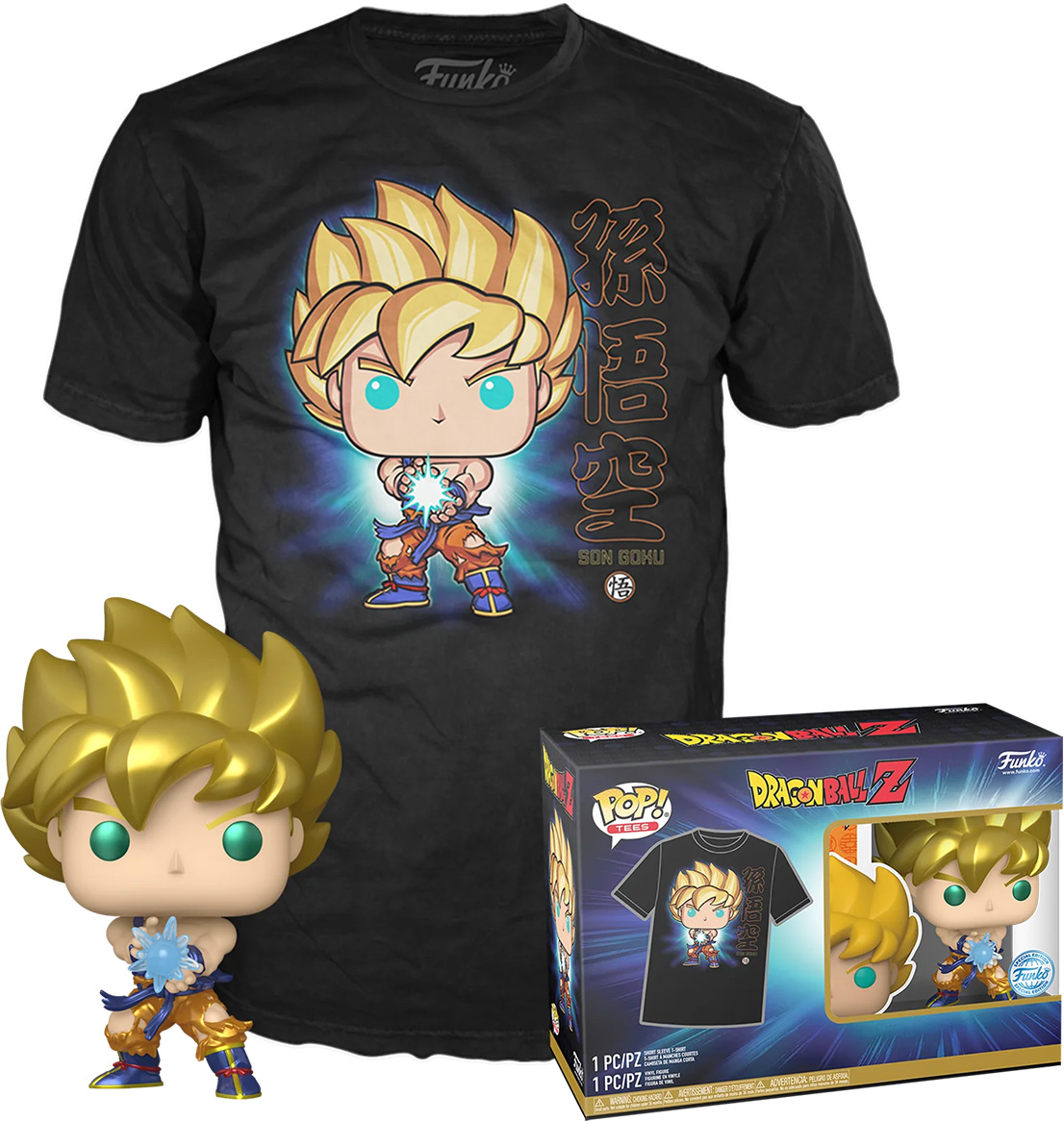 T-shirt DBZ X Primitive Yellow – Medium, édition Limitée Super Saiyan Goku (rare)