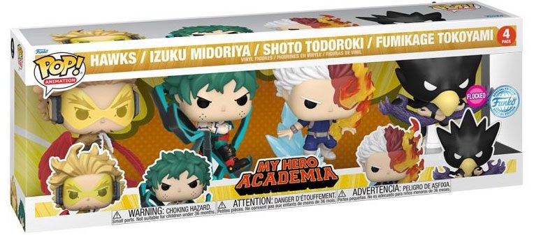 Figurine Funko Pop My Hero Academia Hawks / Deku / Todoroki / Tokoyami - Pack