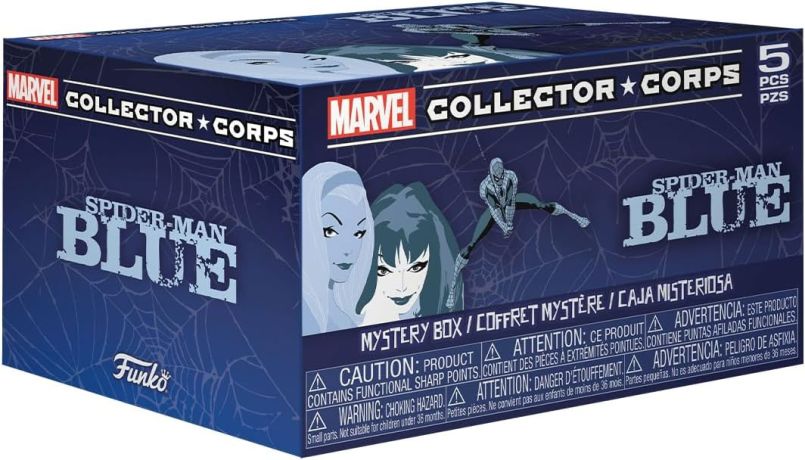 Figurine Funko Pop Marvel Comics Spider-Man Bleu Marvel Collector Corps - Coffret Mystère