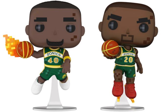 Figurine Funko Pop NBA Shawn Kemp / Gary Payton (8-bit) - Pack