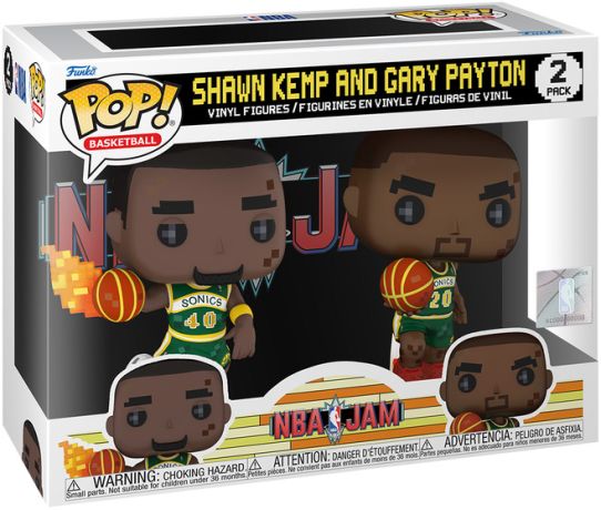 Figurine Funko Pop NBA Shawn Kemp / Gary Payton (8-bit) - Pack