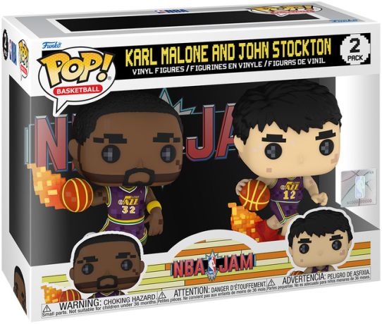 Figurine Funko Pop NBA Karl Malone / John Stockton (8-bit) - Pack