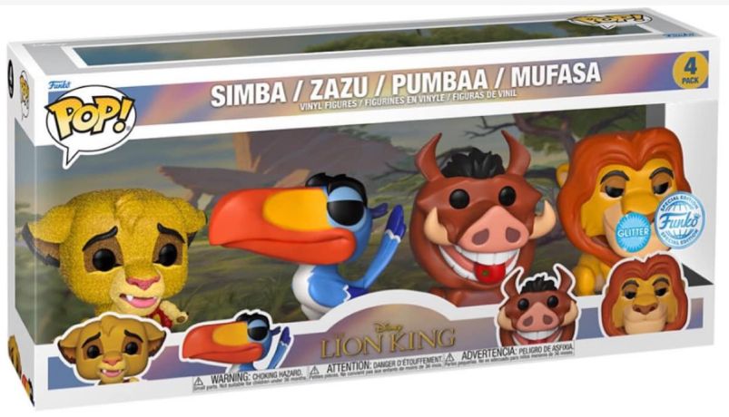 Figurine Funko Pop Le Roi Lion [Disney] Simba / Zazu / Pumbaa / Mufasa - Pack