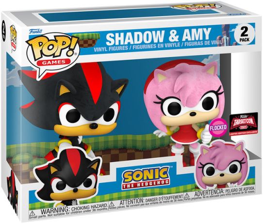 Figurine Funko Pop Sonic le Hérisson Shadow & Ami (Flocked) - Pack