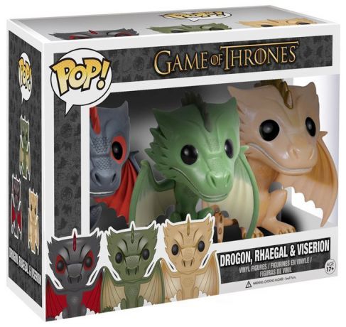 Figurine Funko Pop Game of Thrones Drogon, Rhaegal et Viserion - 3 Pack