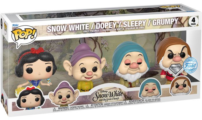 Figurine Funko Pop Blanche Neige [Disney] Blanche Neige / Simplet / Dormeur / Grincheux - Pack