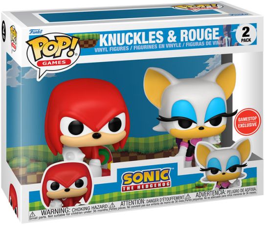 Figurine Funko Pop Sonic le Hérisson Knuckles & Rouge - Pack