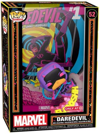Figurine Funko Pop Marvel Comics #52 Daredevil (Black Light) - Comic Cover