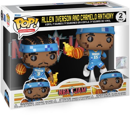 Figurine Funko Pop NBA Allen Iverson & Carmelo Anthony (8-bit) - Pack