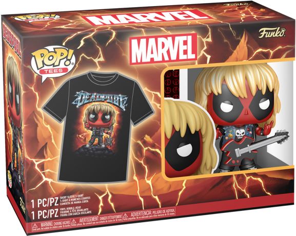 Figurine Funko Pop Deadpool [Marvel] #1343 Heavy Metal Deadpool (Métalique) - T-shirt