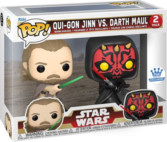 Figurine Funko Pop Star Wars 1 : La Menace fantôme Qui-Gon Jinn vs. Dark Maul - 2 Pack