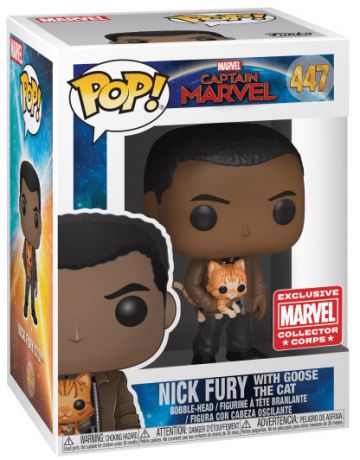 Figurine Funko Pop Captain Marvel [Marvel] #447 Nick Fury avec Goose le chat