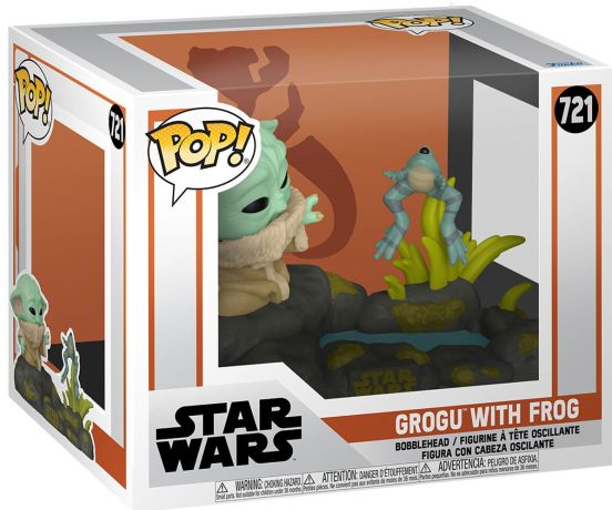 Figurine Funko Pop Star Wars : Le Mandalorien #721 Grogu avec Grenouille