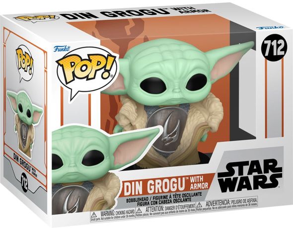 Figurine Funko Pop Star Wars : Le Mandalorien #712 Din Grogu avec Armure