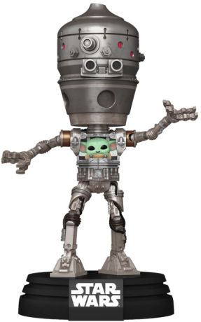 Figurine Funko Pop Star Wars : Le Mandalorien #720 IG-12 avec Grogu - Lumières et Son