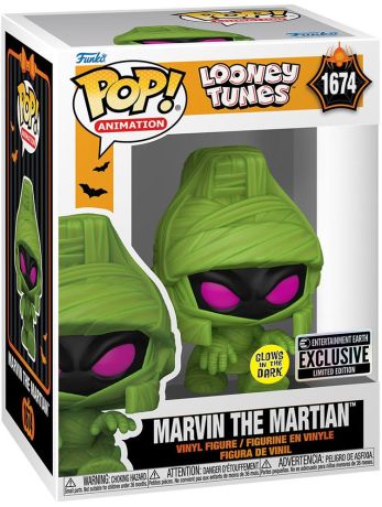 Figurine Funko Pop Looney Tunes #1674 Marvin le Martien (en Momie) - Glow in the Dark