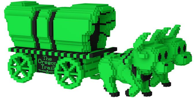 Figurine Funko Pop Icônes de Pub #982 Bœufs et chariot (Vert) - 8-Bit