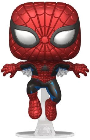 Figurine Funko Pop Marvel 80 ans #593 Spider-Man (Métallique) - T-Shirt