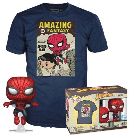 Figurine Funko Pop Marvel 80 ans #593 Spider-Man (Métallique) - T-Shirt