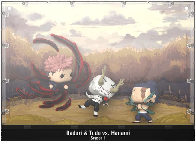 Figurine Funko Pop Jujutsu Kaisen #06 Yuji Itadori & Todo vs Hanami (Saison 1) - Moment