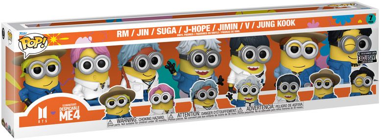 Figurine Funko Pop Moi, Moche et Méchant RM / Jin / Suga / J-Hope / Jimin / V / Junk Kook - Pack