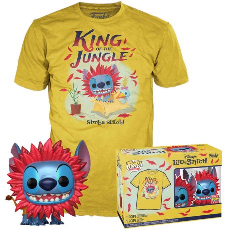 Figurine Funko Pop Lilo et Stitch [Disney] #1461 Stitch en Simba (Métallique) - T-Shirt