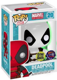 Figurine Funko Pop Marvel Comics #20 Deadpool noir et blanc - Brille dans le noir