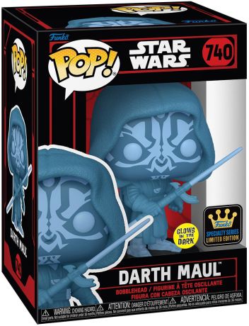 Figurine Funko Pop Star Wars 1 : La Menace fantôme #740 Dark Maul avec double sabre laser - Glow in the Dark