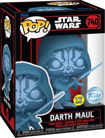 Figurine Funko Pop Star Wars 1 : La Menace fantôme #740 Dark Maul avec double sabre laser - Glow in the Dark