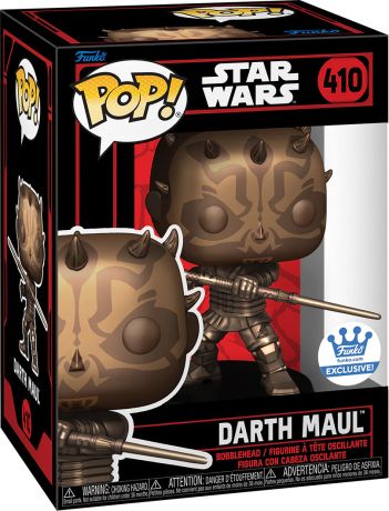 Figurine Funko Pop Star Wars 1 : La Menace fantôme #410 Dark Maul avec double sabre laser - Bronze