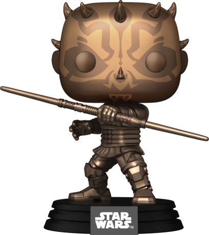 Figurine Funko Pop Star Wars 1 : La Menace fantôme #410 Dark Maul avec double sabre laser - Bronze
