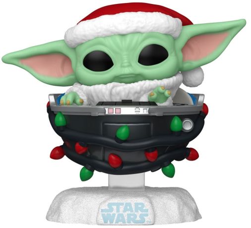 Figurine Funko Pop Star Wars : Noël #746 Grogu Hover Pram