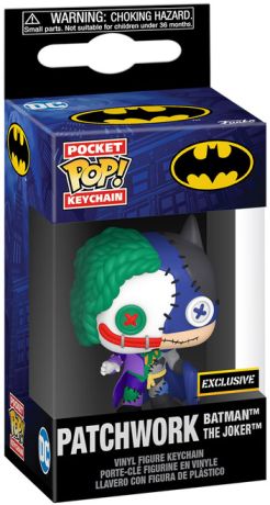 Figurine Funko Pop Batman [DC] Le Joker / Batman (Patchwork) - Porte-clés