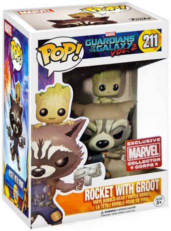 Figurine Funko Pop Les Gardiens de la Galaxie 2 [Marvel] #211 Rocket avec bébé Groot