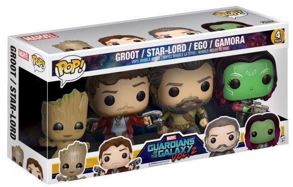 Figurine Funko Pop Les Gardiens de la Galaxie 2 [Marvel] Ego, Gamora, Star-Lord, Groot - 4 pack