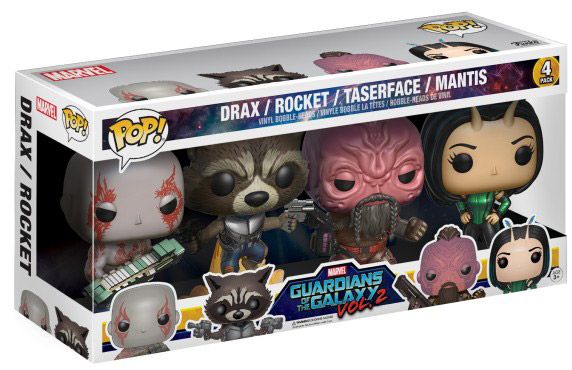 Figurine Funko Pop Les Gardiens de la Galaxie 2 [Marvel] Drax, Rocket, Taserface, Mantis - 4 pack